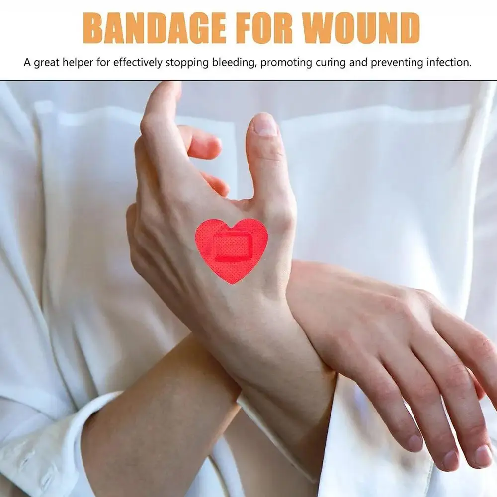 แผ่นปิดแผลรูปหัวใจ 10/20/30 ชิ้น ผ้าพันแผลปฐมพิธีการปฐมพิธีการที่ไม่ใช่ผ้าทอ กันน้ำ สำหรับดูแลแผล