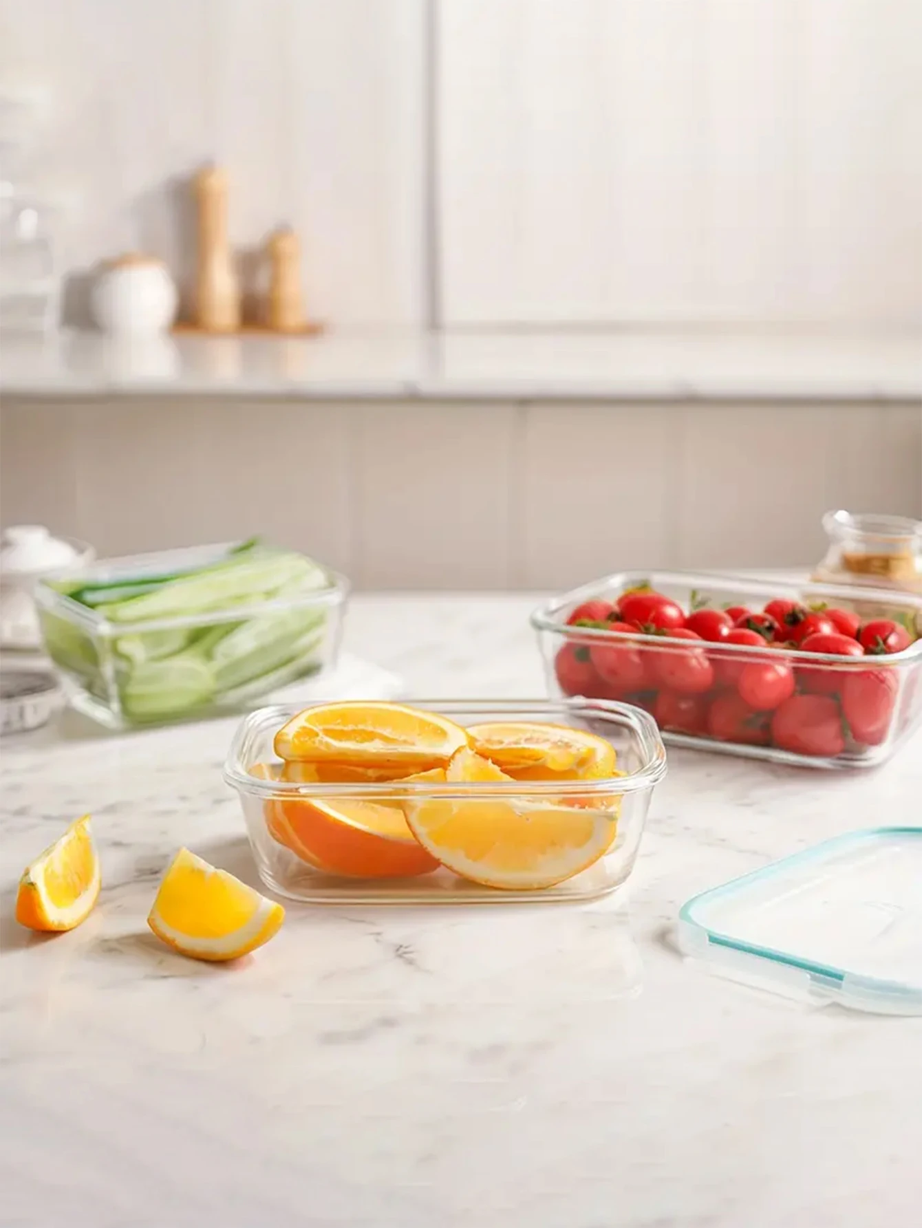 ชุดกล่องถนอมอาหารแก้ว 8 ชิ้น กล่องข้าวเก็บความร้อน กล่องเบนโตะกันรั่ว ฝาปิดล็อคได้ ใช้กับไมโครเวฟและตู้เย็นได้