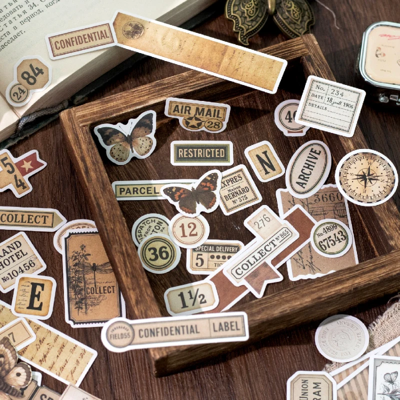 مجلة الذهاب 40 قطعة تسمية خمر المشهد المواد الكولاج الحيوانات الأليفة ملصق الإبداعية مجلة سكرابوكينغ بطاقة diy الأصول الرجعية #4