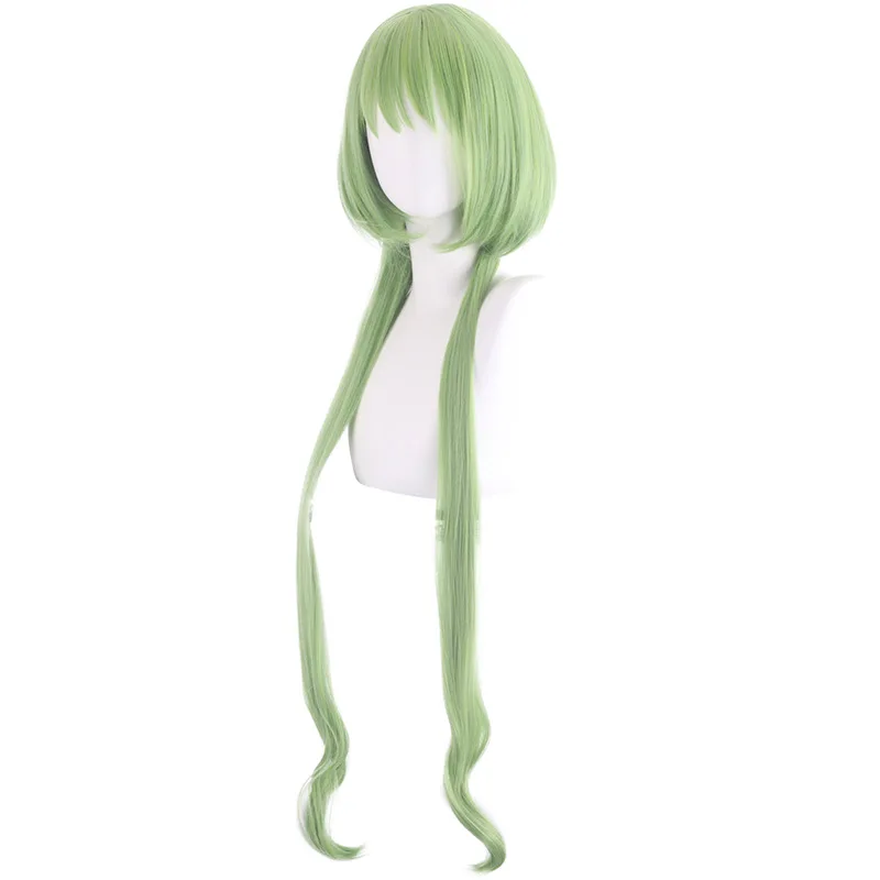 Synthetic Short Light Green Anime Cosplay Wig Elsa-Inspired Fluffy Mantis Wolf Cut for Halloween Party Roleplay Styling