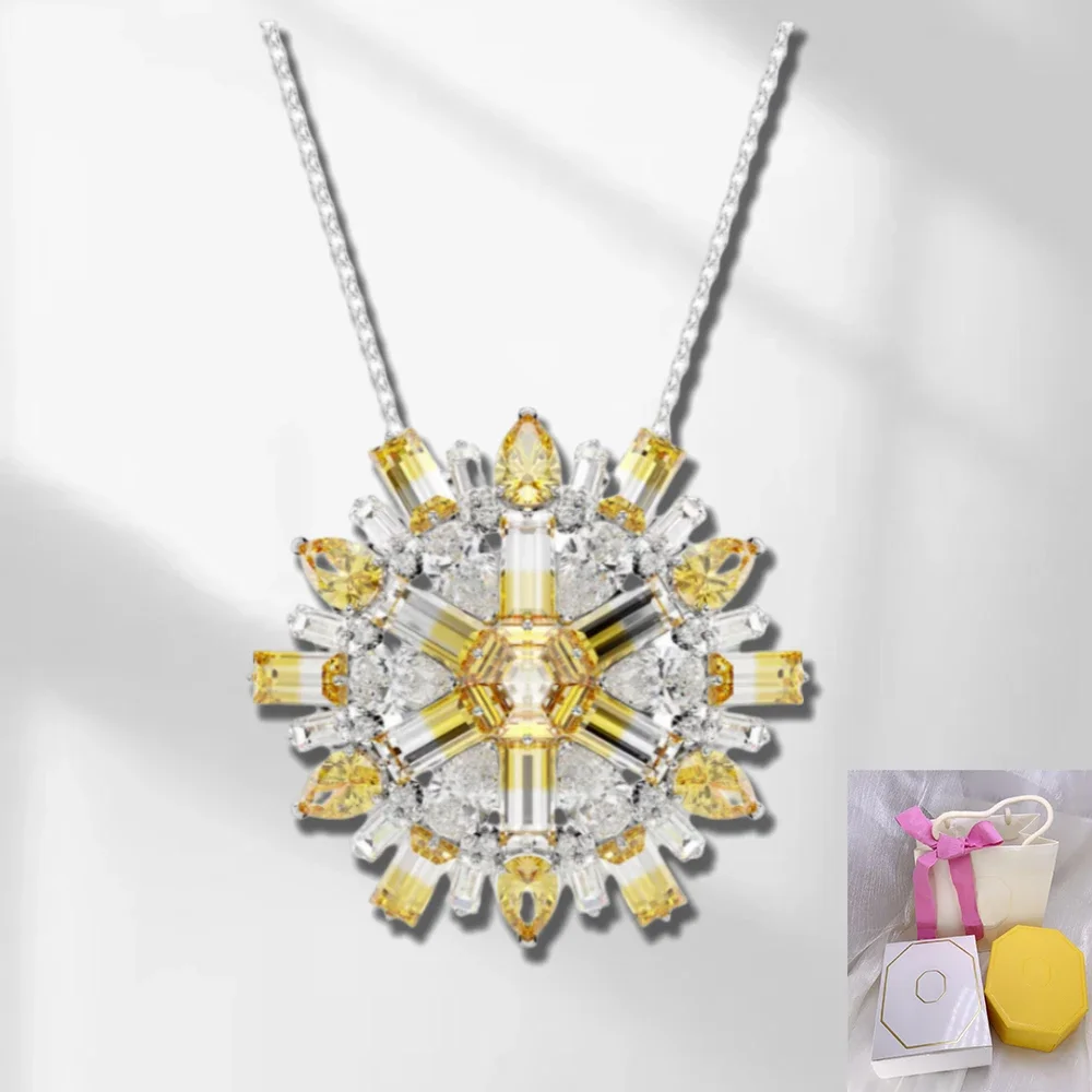 

2025 European and American popular Idyllia necklace brooch, yellow flower fashion women's party gift Stone Crafts