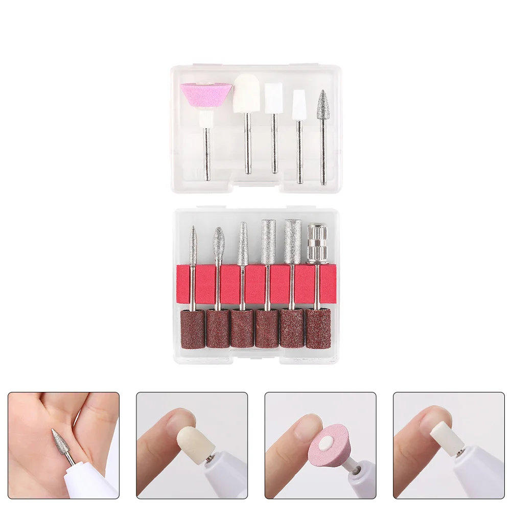 Tête de lime de manucure à cônes ronds pour le soin des cuticules, accessoires de forage de nettoyage de vernis à ongles, 11 pièces