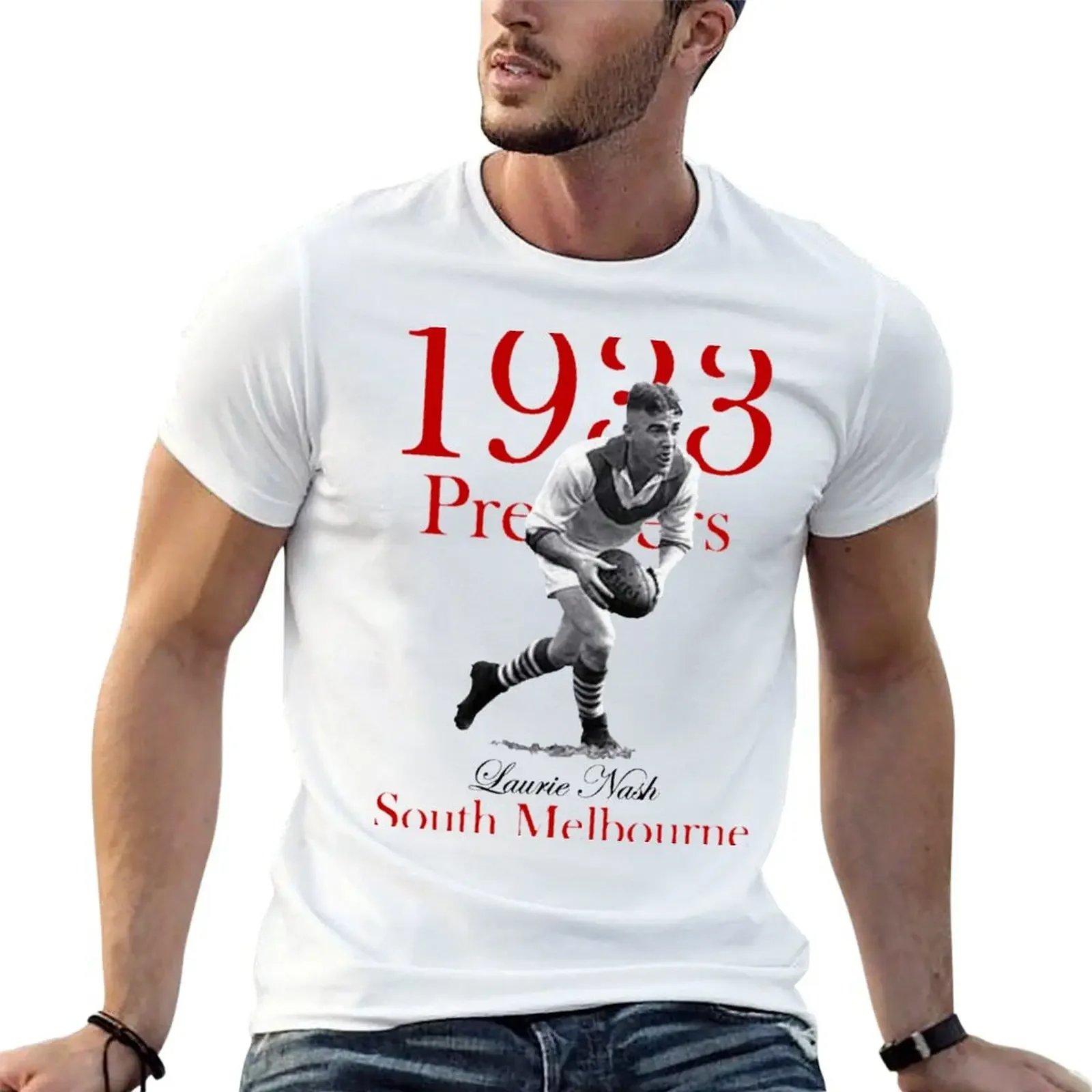 South Melbourne - 1933 VFL Premiers T-Shirt quick drying summer clothes mens t shirts pack