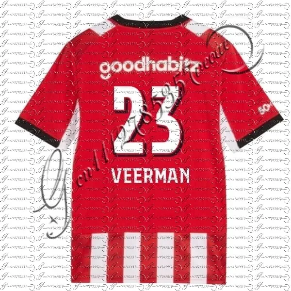 26/27 Herren Rot-Weiß Vertikal Gestreiftes Fußballtrikot Atmungsaktives Kurzarm-Trainingsjersey Uniform für Familienoutfits – Detail 8