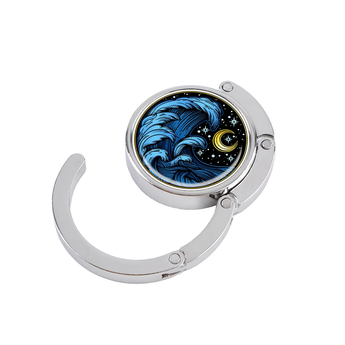 Evil Eyes Tragbarer faltbarer Taschenaufhänger, Handtaschenhaken, Ölgemälde, Taschenhalter, runder Tischhaken, Aufbewahrungsaufhänger für den Außenbereich