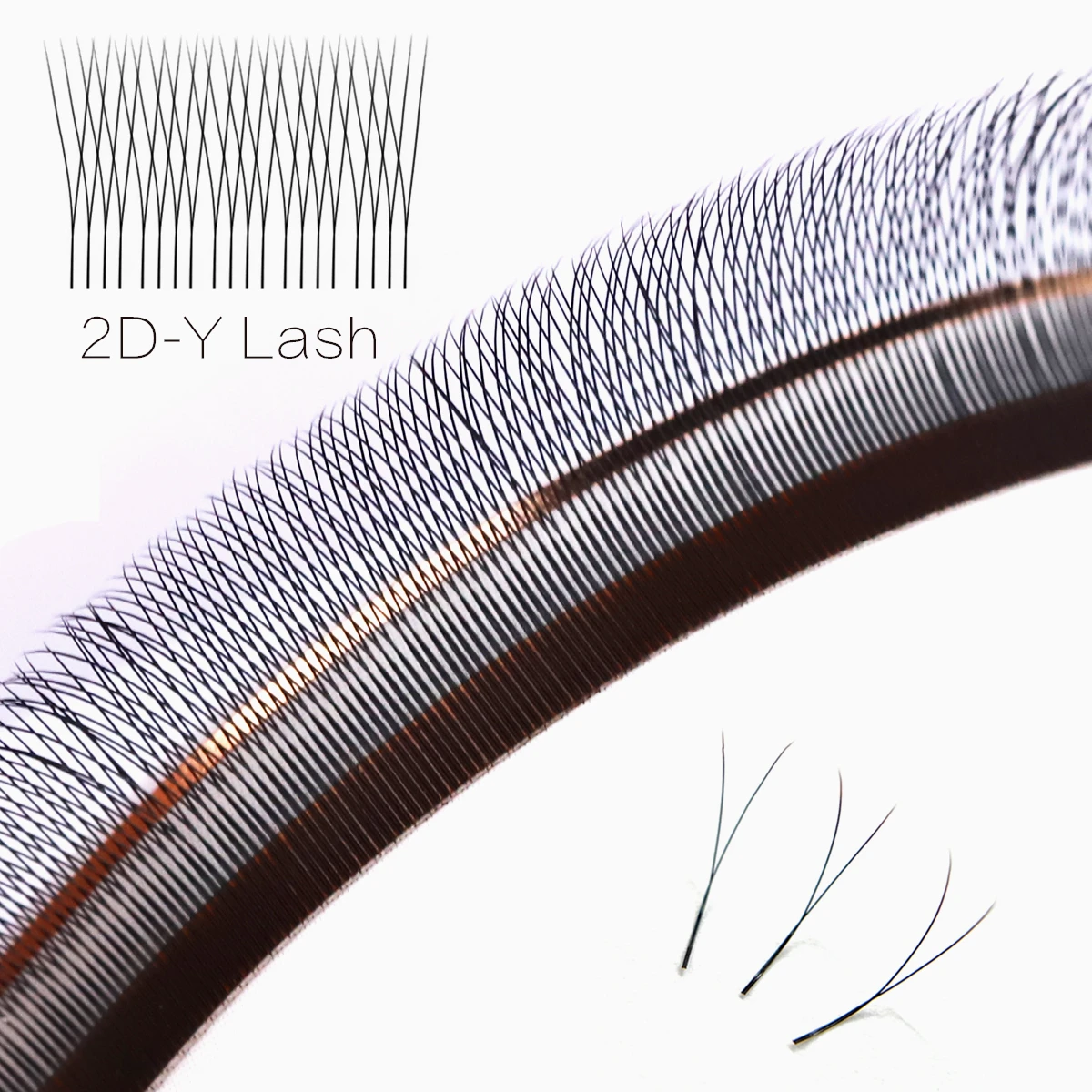 AGUUD Vorgefertigte Volumenfächer-Kaschmir-Wimpern, Y-förmig, weich, einzelne Spitze, 2D-Y-Mesh-Netz, Kreuz, individuelle falsche Wimpernverlängerungen – Detail 7