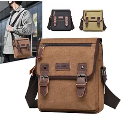 Męskie torby Messenger w stylu Retro w stylu vintage płócienne torebki torba na podróże służbowe rekreacyjna męska torebka Crossbody na męskie bolsy