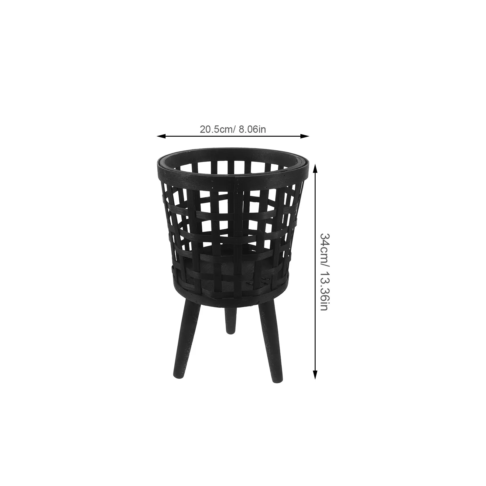 Wooden Flower Pot Stand Nordic Design Handcrafted Wicker Weave Planter Rack Decorative Plant Display Stand for Living Room
