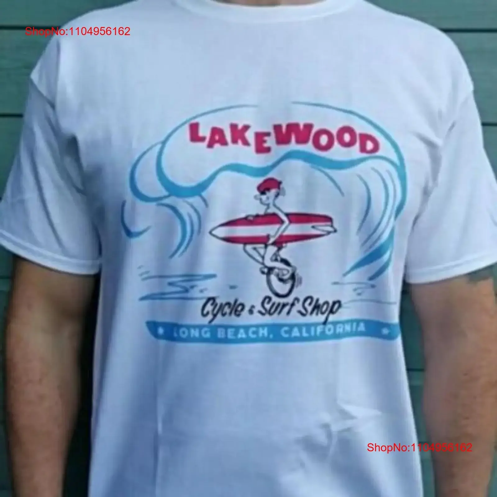 

Футболка Lakewood Cycle Surf Shop в стиле ретро, белая, 020, винтажная, слегка мягкая, универсальная, стильная, удобная, модная