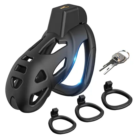 Male Chastity Cage Set Anti Off Lock Penis Ring Cock Cage Kit Trainer Sex Toys Shop Sissy Adult Goods For Men BDSM Bondage
