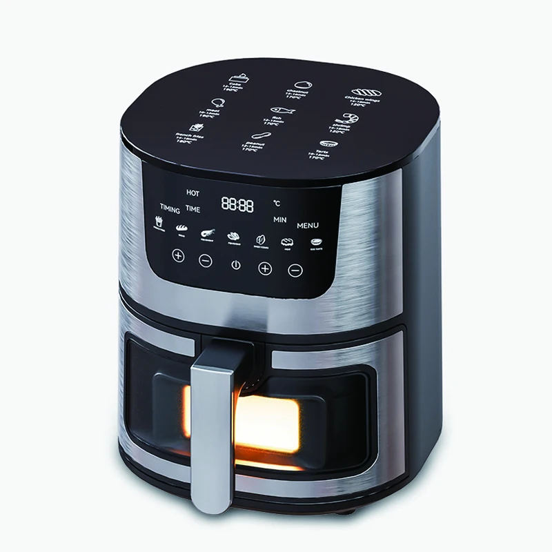 

7L Lcd Display Aluminum Ptfe Detachable Oil Container air Oven Fryer