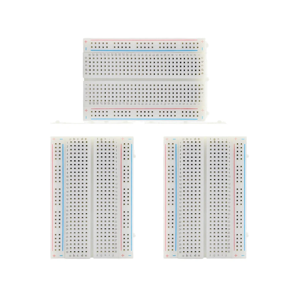 Keyestudio 3PCS 400 Tie-Points Solderless Breadboard Pitch 2.54mm White Breadboard ABS Plastic Material For Arduino Projects