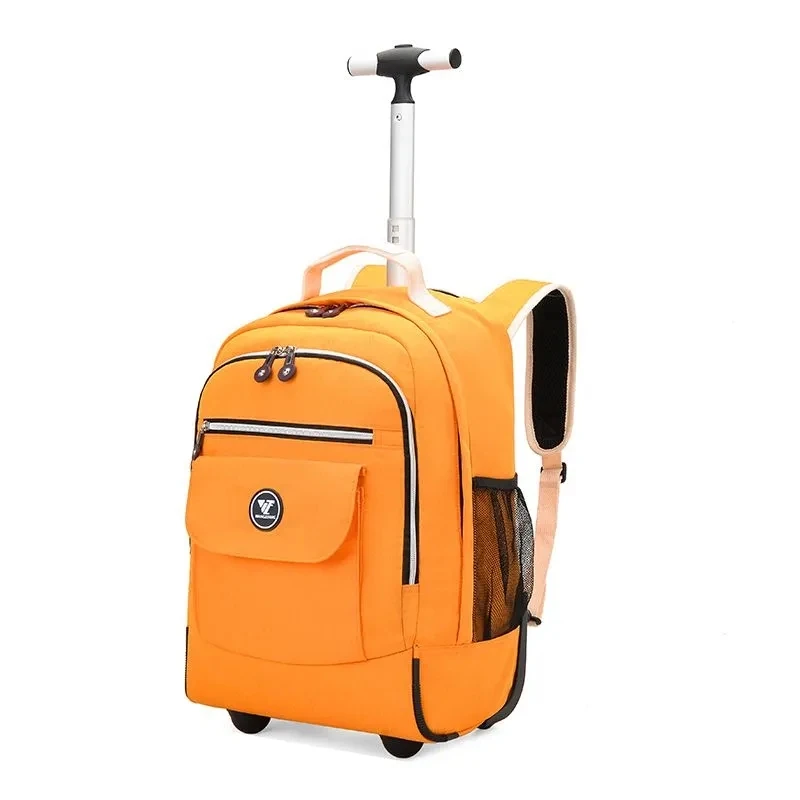 School Wheeled Backpack For Teenagers Carry on Luggage Rolling Backpack with 2 wheels 18 inch Travel Laptop Backpack for Women
