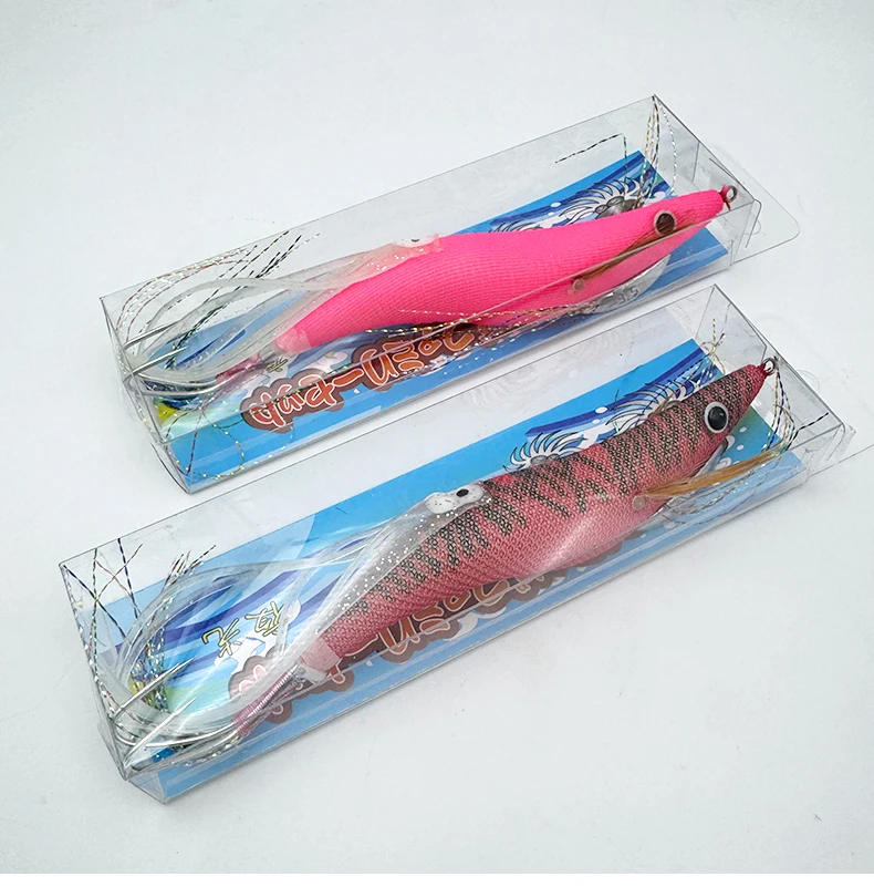ShareShark 3.5 Holz-Garnelen-Tintenfisch-Jig-Köder UV-Leuchtend Simulierter Künstlicher Garnelenköder Tintenfisch Oktopus Salzwasser-Angelzubehör – Detail 8