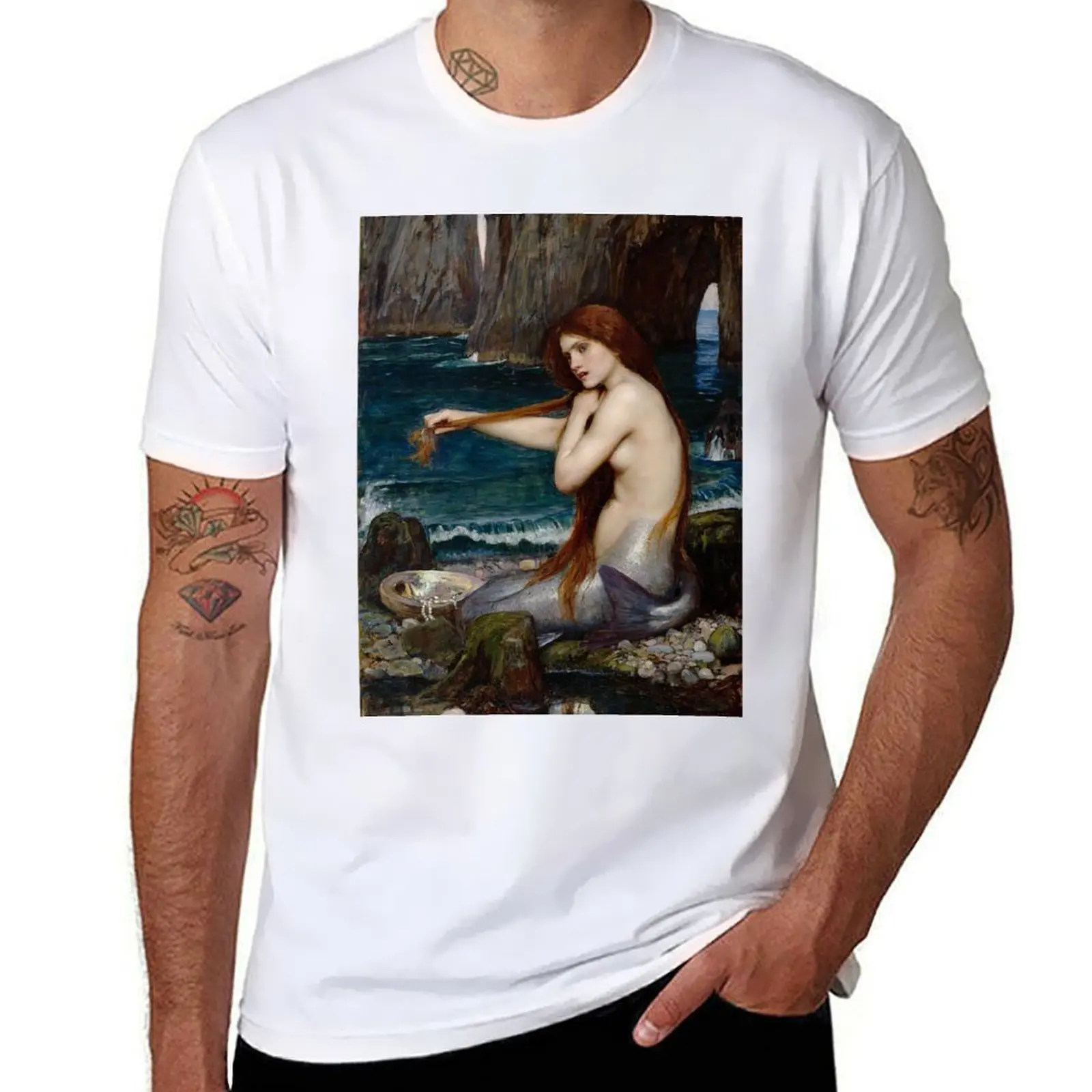 

A Mermaid - John William Waterhouse T-Shirt t shirts for man graphic tees anime tshirt T-Shirt