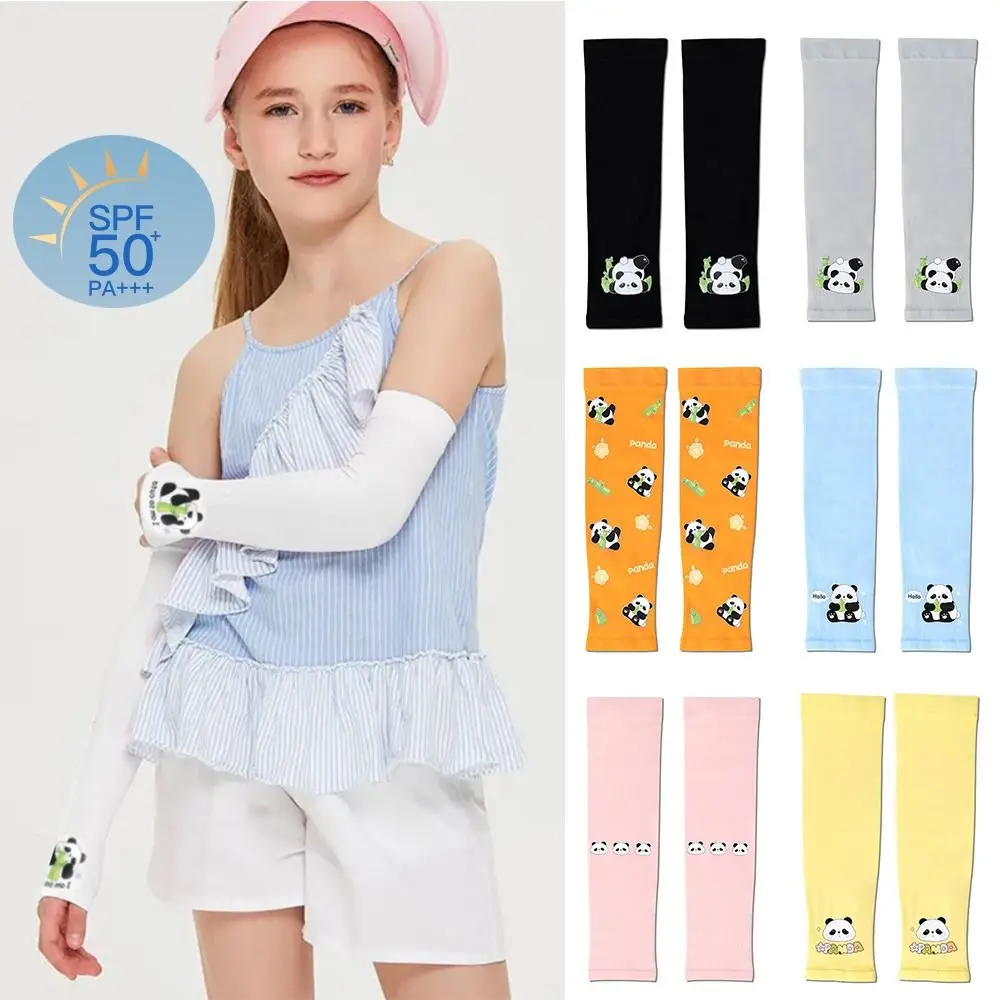 

Sun Protection Kids Arm Sleeves Thin Anti-UV Sunscreen Gloves Hand Protector Cover Basketball Ice Silk Sleeve Children Baby