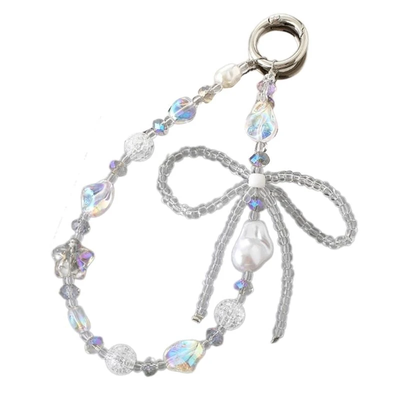 

652F Phone Attachment Elegant Phone Pendant Modern Wristband Special Beaded Pendant for Girl Student