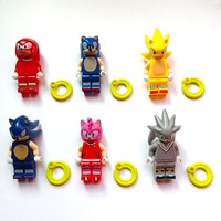 6 Pieces of Sonic The Hedgehog Boy Assembly Toys Anime Characters Children's Bedroom Tabletop Ornaments Car Decoration Toys