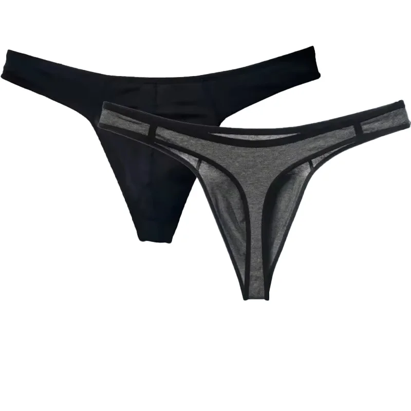 

Sports Solid Men Thong Male Cotton Breathable G-String Seamless No Trace Sports Panties Sexy T-back Exotic Lingerie Plus Size