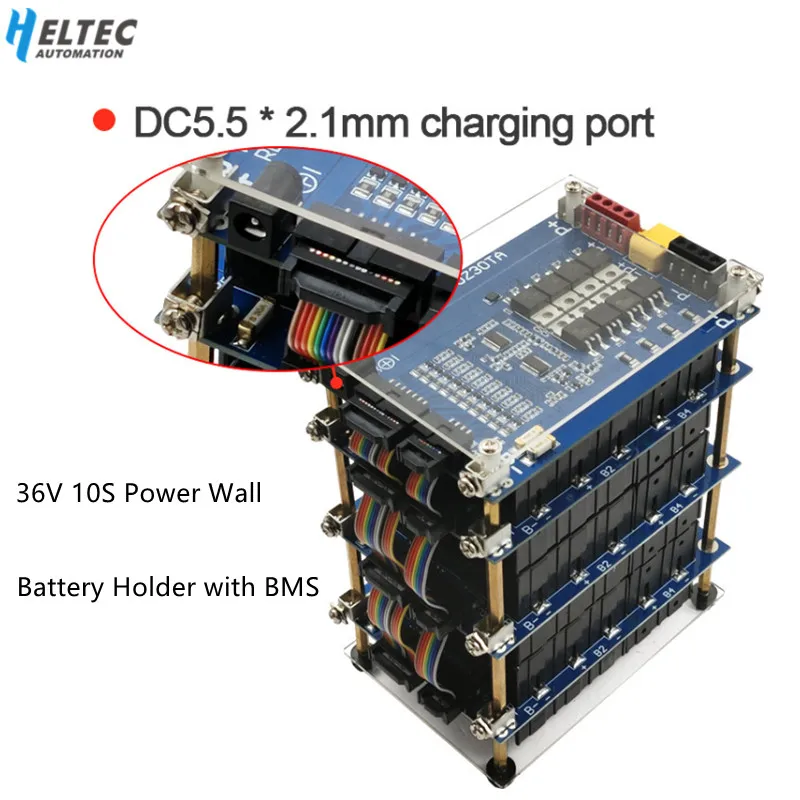 36V 10S Power Wall 18650 Battery Pack 10S BMS Li-ion Lithium 18650 Battery Holder BMS PCB DIY Ebike Battery 10S Battery Box