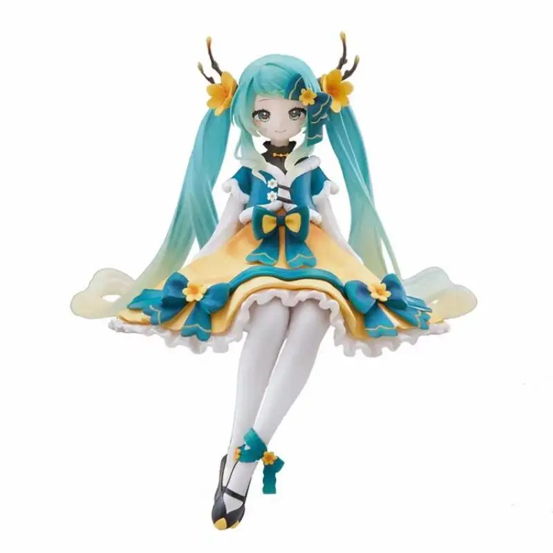 Genuino Furyu Hatsune Miku tapón de fideos pijamas de oreja ropa de marinero de toro Cyber neón en Stock modelo de figura de Anime Original