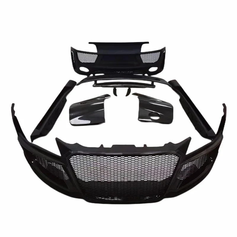 Regular style glass semi carbon fiber body kit for Audi R8 front bumper rear bumper side skirt engine hood