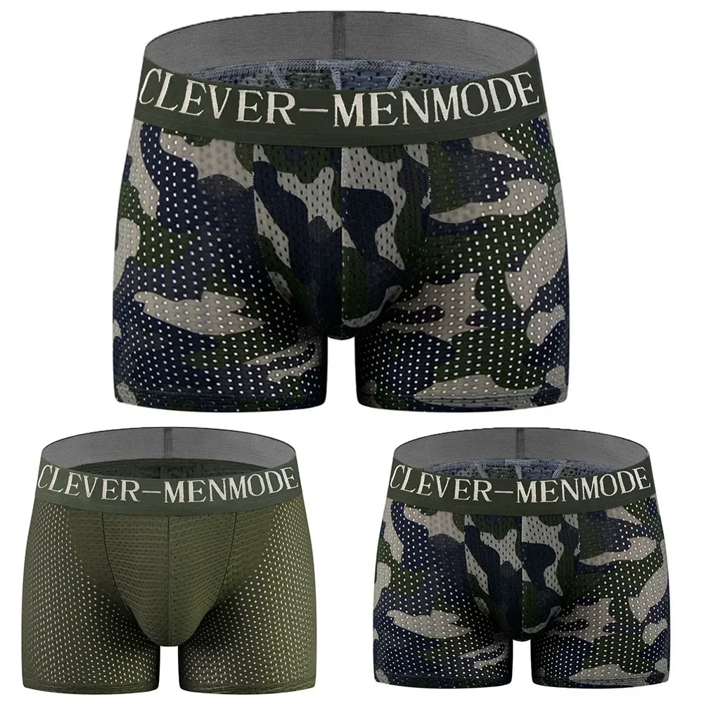 Sexy Man Padded Panties Mesh Camouflage Underwears Buttocks Lifter Butt Push Up Shorts And Underpants For Men