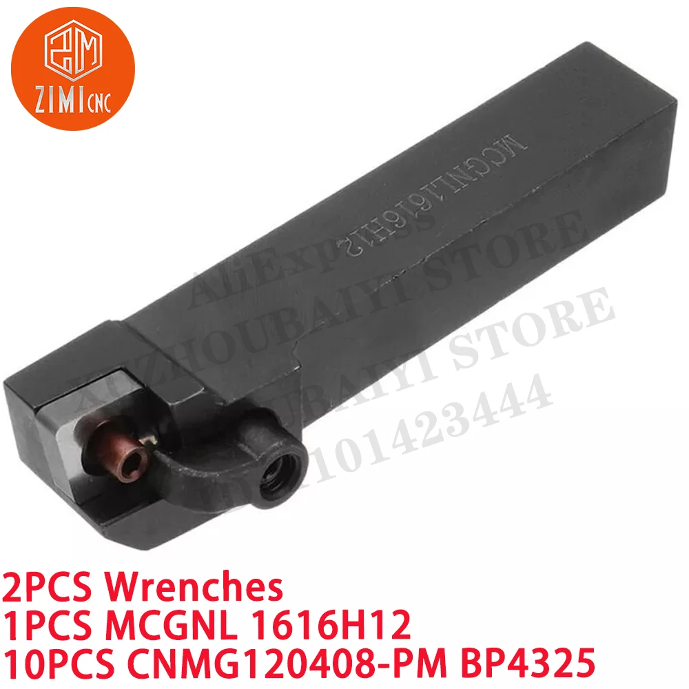 1 قطعة MCGNL 1616H12 16 مم كربيد مخرطة حامل أداة تحويل + 10 قطع CNMG120408-PM إدخالات كربيد أداة قطع ميكانيكية معدنية CNC