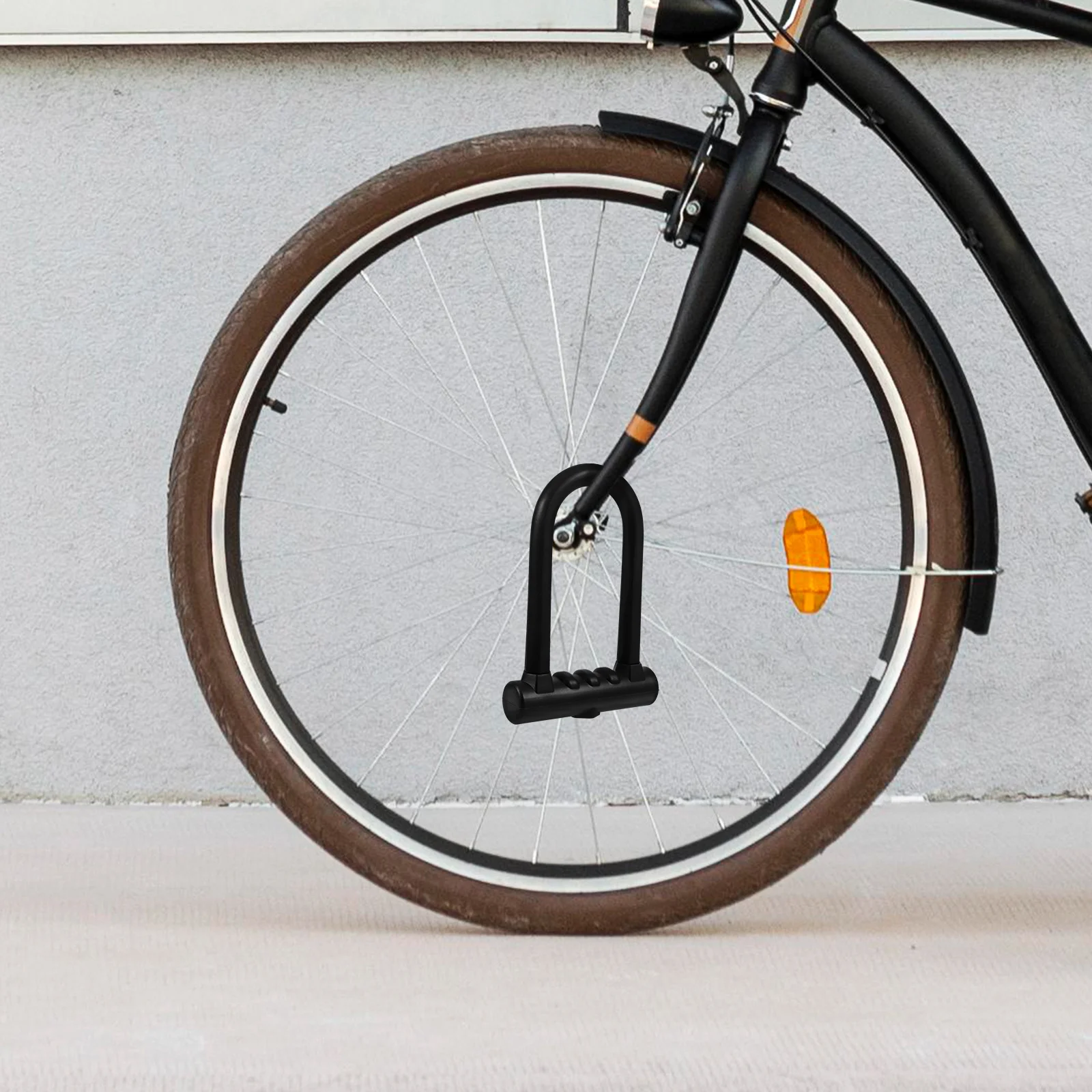 Trava de bicicleta em forma de u resistente com revestimento de silicone, trava antirroubo para bicicletas de montanha e motocicletas, resistente ao desgaste