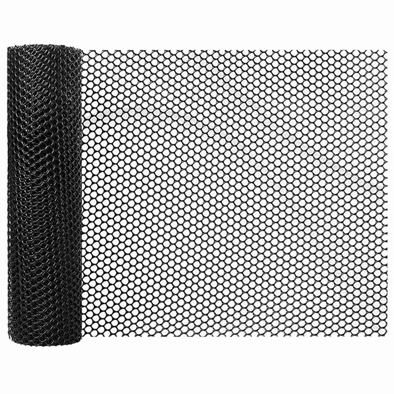 6X 15.7 Inch X 10FT Plastic Chicken Fence Mesh,Hexagonal Fencing Wire For Gardening, Poultry, Chicken Wire Frame Black