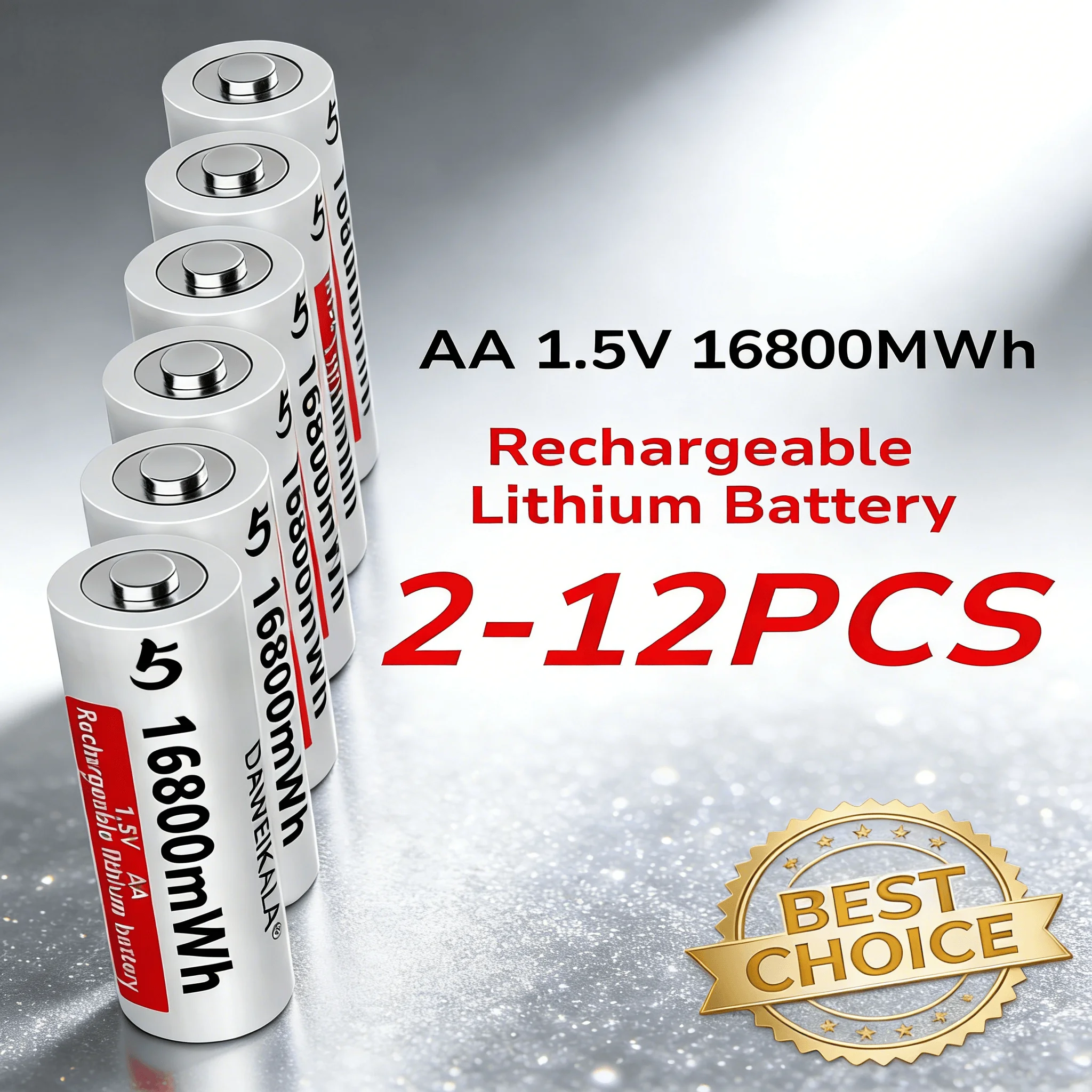 2026 New AA 1.5V 16800mWh High-Capacity Rechargeable Lithium-ion Battery,Long-Lasting for Remote Control,Mouse,Fan,Electric Toys