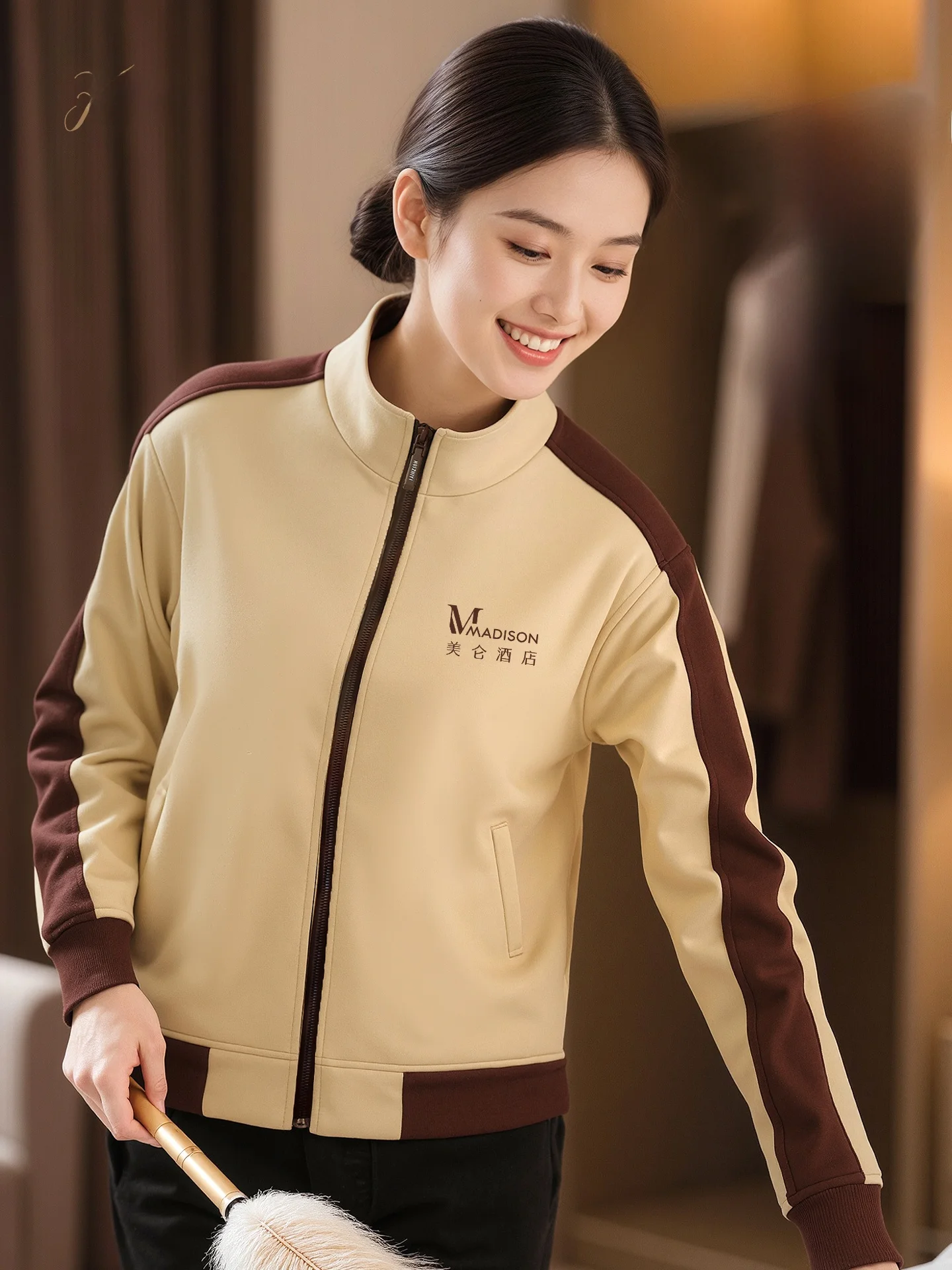 

Куртка для уборщиков с логотипом, длинный рукав, на молнии, теплая, из полиэфирного волокна, для офисной работы и уборочных служб