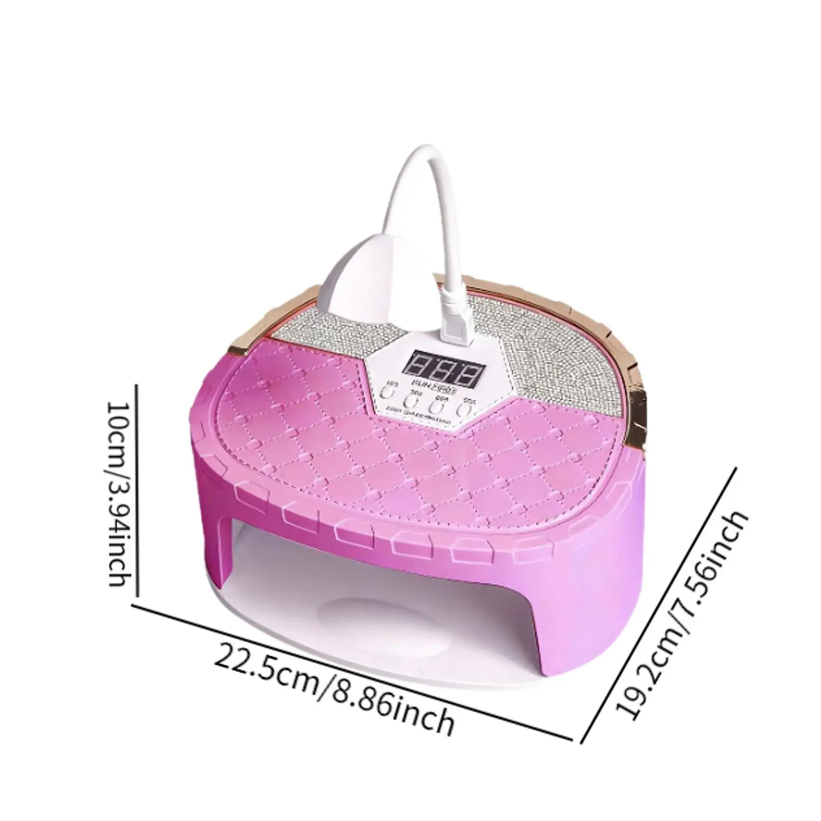 Lâmpada led para unhas, para salão de beleza, casa, fácil limpeza, compacta com 4 configurações de temporizador, poderoso secador de unhas de comprimento de onda duplo, secagem rápida