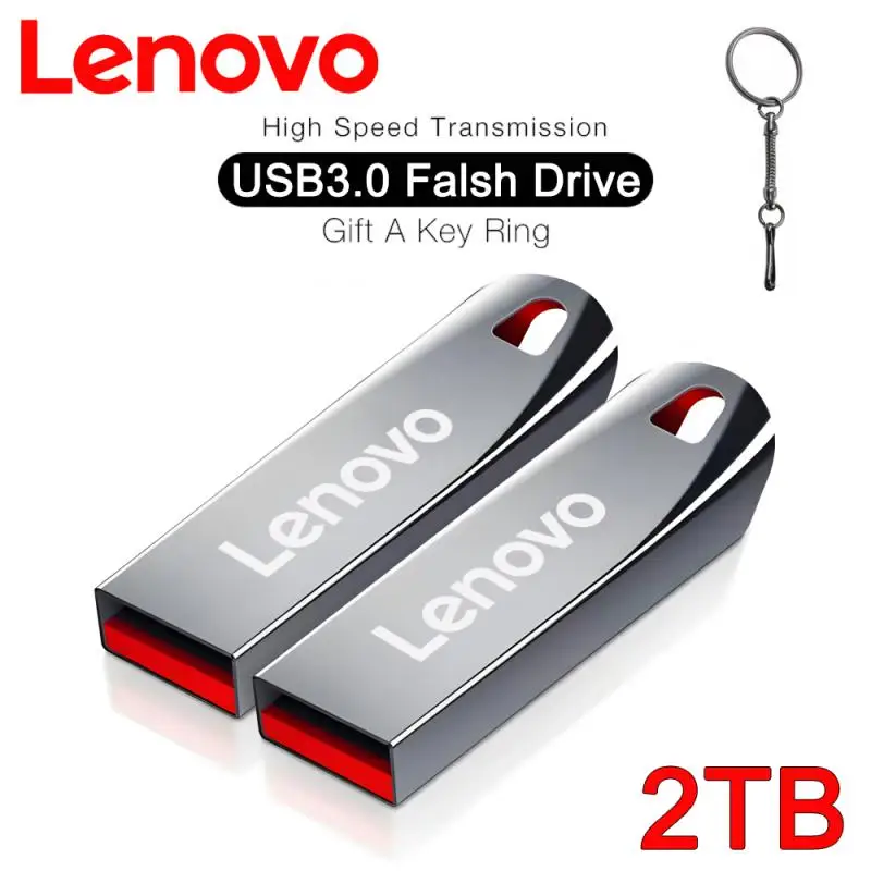 Lenovo New Super Mini Metal Usb Flash Drive 128/256/512GB Tiny Pendrive Memory Stick 1TB 2TB Storage Device WaterProof U Disk