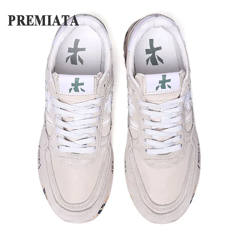 PREMIATA Sneakers pria asli generasi baru desain mewah kulit asli sejuk warna-warni elemen Tenis sepatu kasual