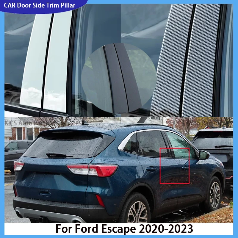 

Fit For Ford Escape 2020 2021 2022 2023 Glossy Black Car Pillar Post Door Decor Window Trim Sticker Cover Decal Accessories