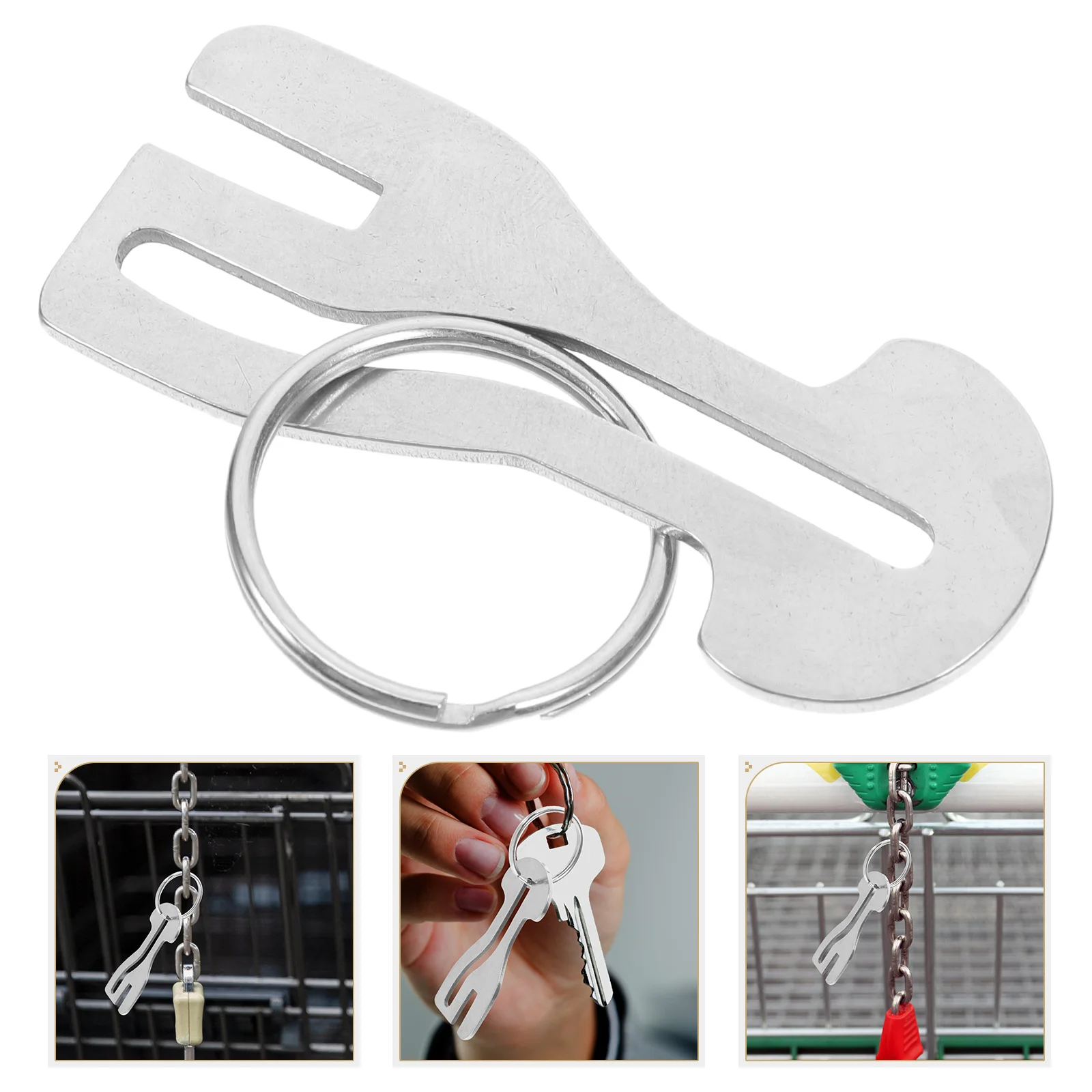 4 Pcs Shopping Trolley Keychain Token Metal for Change Universal Cart Supplies Utility