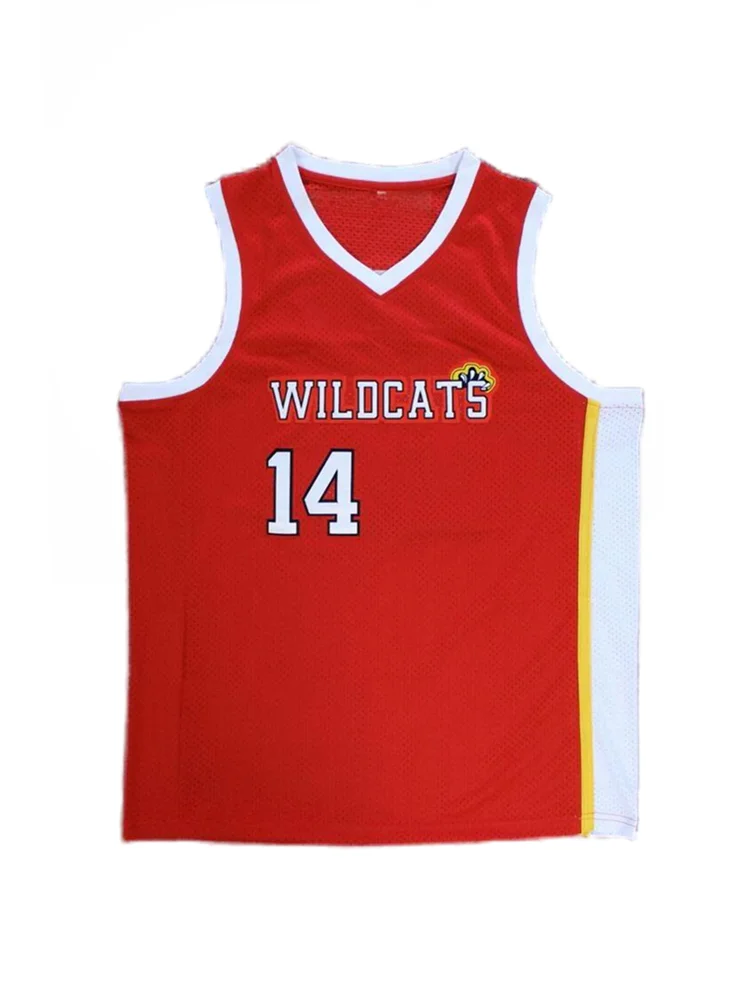 Custom 14 Troy Bolton 8 Chad Danforth #East High School Wildcats Basketball Jersey Embroidery Youth Kids Adult Any Size And name