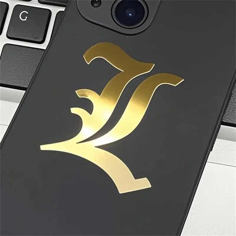 

Золотой L логотип Death Note Logo Металлическая наклейка Комикс Ноутбук Наклейка для планшета Наклейка на заднюю панель телефона Автомобильный шлем Металлическая наклейка