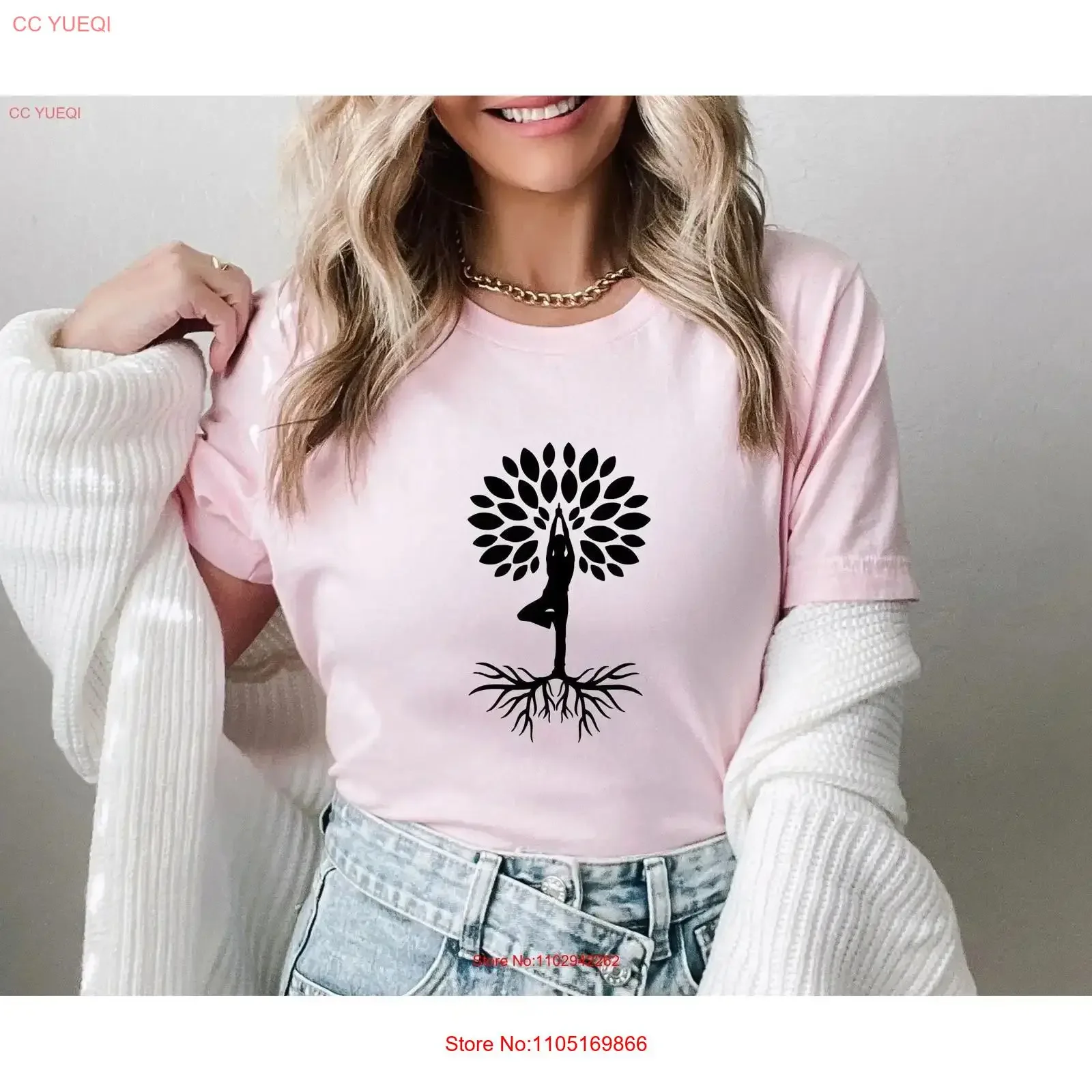 

Yoga T shirt Tree Meditation Kids s Workout Funny Spiritual Gym vintage Washed Unisex Slightly Comfortable homme