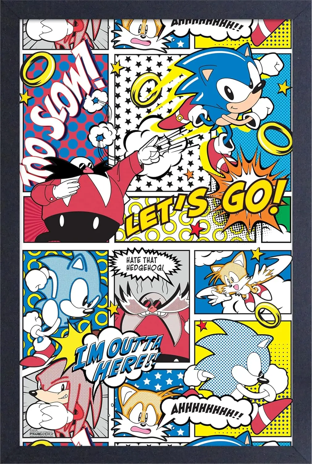 Pyramid America Sonic Poster - Super Sonic Comic - 11 x 17 Frame Poster Wall Art, for Home Decor, Kitchen Decor, Gaming Decor, R