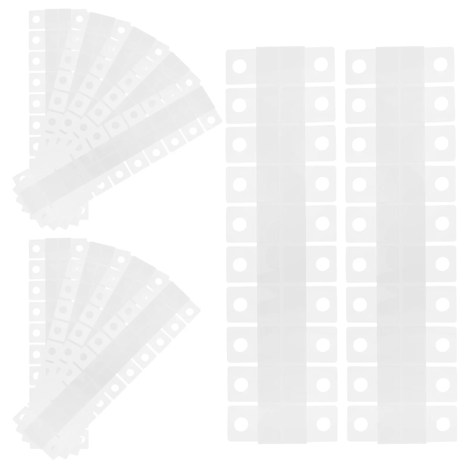 

360Pcs Transparent Hanging Tags for Retail Display Small Merchandise Sticky Hooks Clear Adhesive Hang Tabs with Round Hole