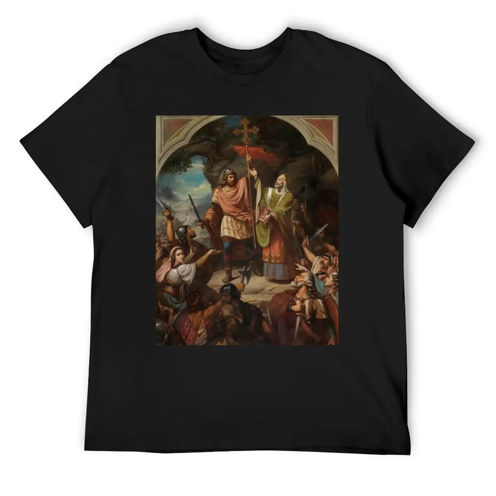 Battle of Covadonga (1855) - Luis de Madrazo T-Shirt vintage quick-drying sweat street wear funny t shirts for men