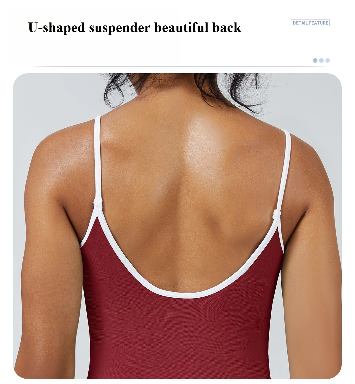 Damen Color-Blocking Gym-Sport-Tops Sommer Yoga Fitness Sexy Rückenfreie Strick-Camisoles mit Brustpolster und Trägern – Detail 4