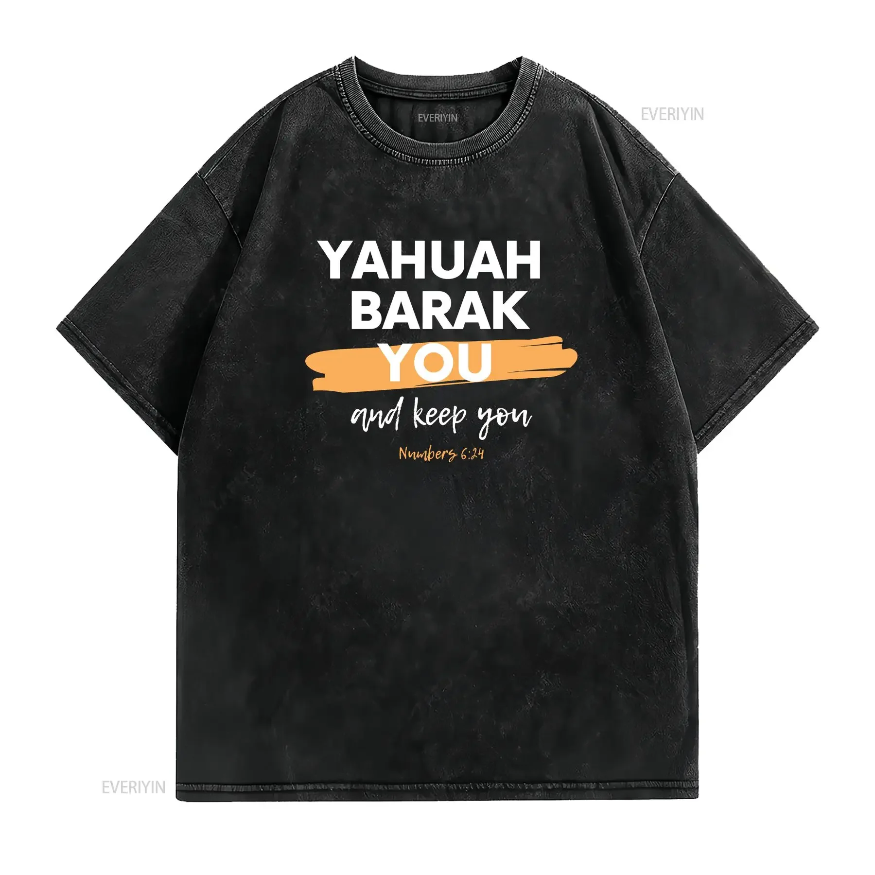 Yahuah Barak You Softstyle T Shirt Most High vintage Washed fashion designer clothes Top For Everyday Wear homme graphic Soft