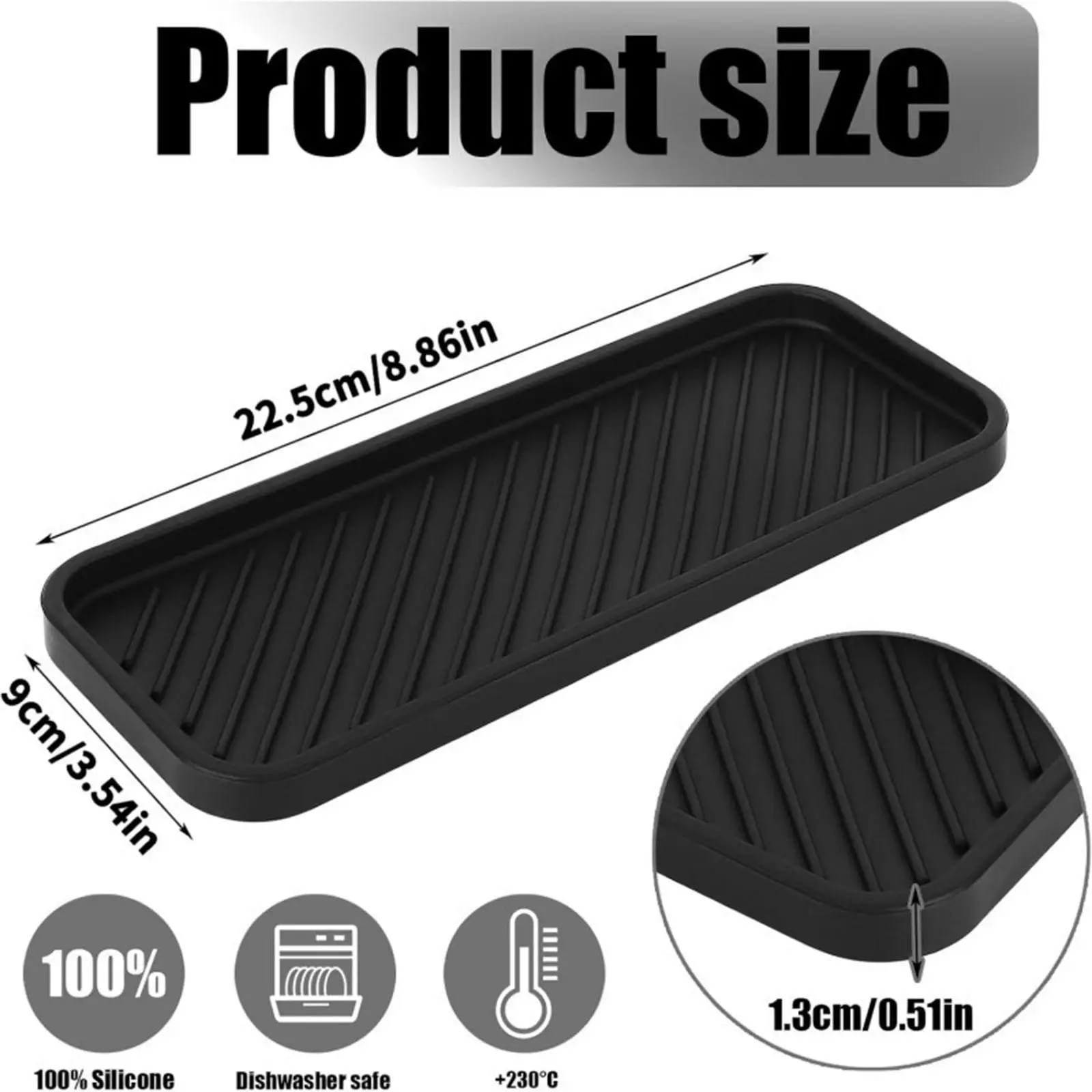 Multipurpose Silicone Dish Drying Mat Sponge Holder Water Draining Pad for Cafe Shop Table and Kitchen Use