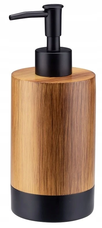 Bruin houten dispenser voor vloeibare zeep