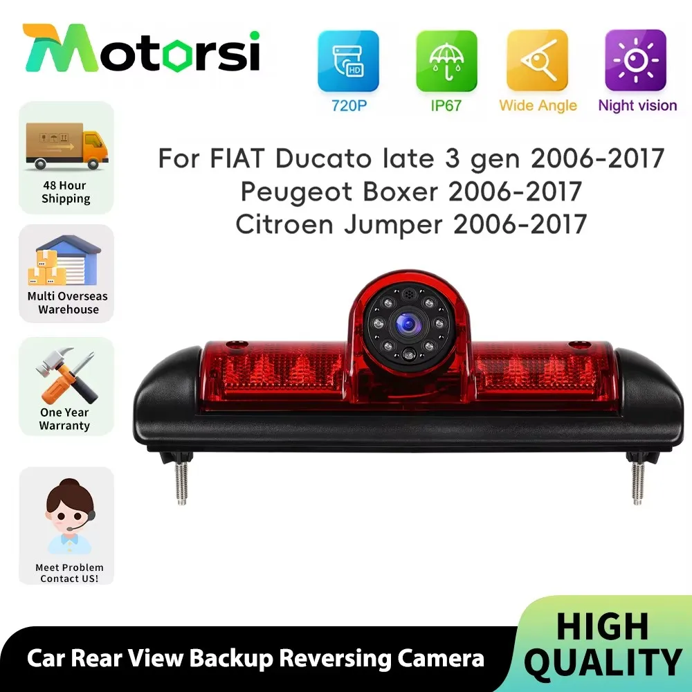 Motorsi – feu stop de voiture, caméra arrière étanche, caméra de recul pour FIAT Ducato Peugeot Boxer citroën Jumper