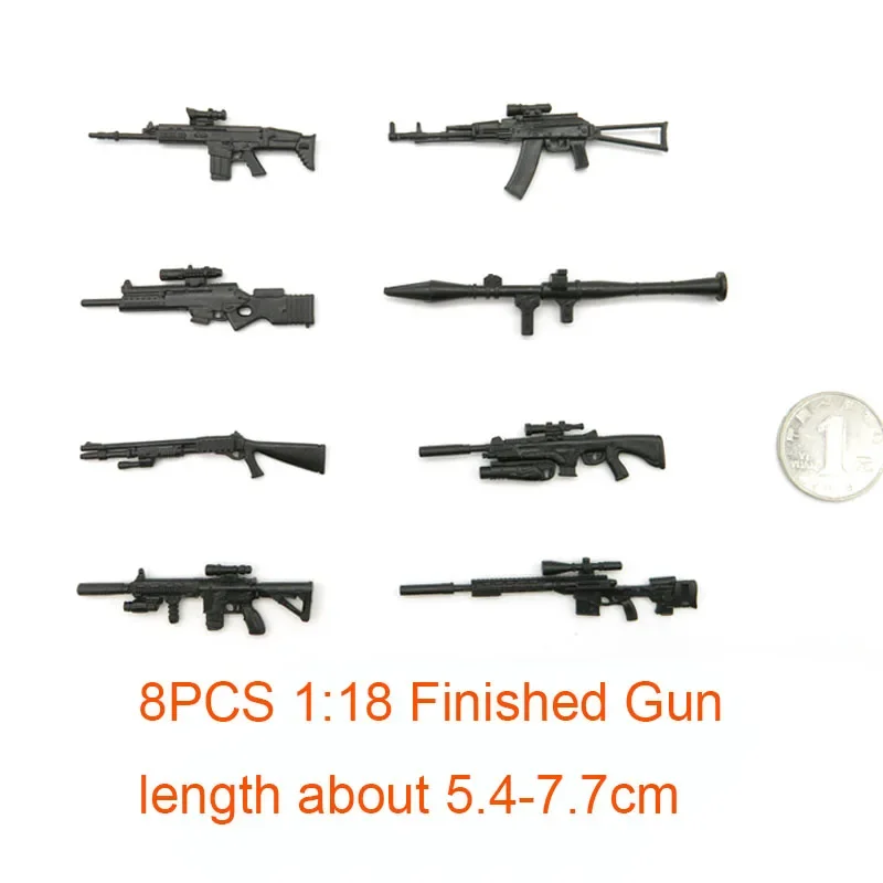 1/18 4D نموذج بندقية الانتهاء 3.75 بوصة تجميعها سلاح الجندي الحلي هدايا عيد الميلاد للبنين والبنات