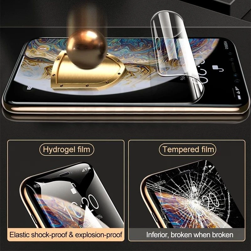 4Pcs Full Cover Screen Protector For iPhone 11 Hydrogel Film For iPhone 14 13 12 11 Pro XS Max X XR 8 7 Plus SE Film Not Glass